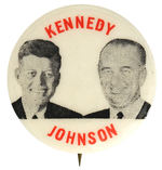 “KENNEDY/JOHNSON” 1960 JUGATE BUTTON HAKE #3.