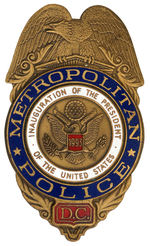 CLINTON 1993 “METROPOLITAN POLICE” INAUGURATION SERIALLY NUMBERED BADGE.