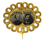 SEYMOUR AND BLAIR SUPERIOR NEAR MINT CONDITION 1868 UNIFACE JUGATE FERROTYPE PIN.