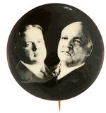 HOOVER AND CURTIS STRIKING B/W REAL PHOTO JUGATE BUTTON.