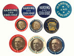 HARDING FIVE PORTRAIT BUTTONS AND FIVE NAME BUTTONS FROM 1920.