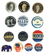 HOOVER THIRTEEN BUTTONS FROM 1928-1932 CAMPAIGNS.