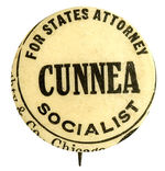 CAMPAIGN BUTTON FOR SOCIALIST ATTORNEY WHO ALSO SERVED AS DEBS ATTORNEY IN DEBS 1918 CONVICTION.