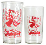 “HORACE HORSECOLLAR/CLARABELLE COW” DAIRY PROMOTION GLASSES.