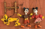 MICKEY & MINNIE MOUSE/PLUTO MARIONETTES WITH STAGE BY MADAME ALEXANDER.