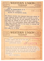 JFK, ROBERT KENNEDY & LYNDON JOHNSON 1960 CAMPAIGN TELEGRAMS TO SOUTH CAROLINA SENATOR JOHNSON.