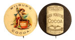 EARLY ADVERTISING BUTTONS FOR COCOA CIRCA 1898.