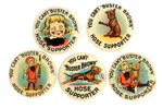 “YOU CAN’T ‘BUSTER BROWN’ HOSE SUPPORTER” 5 OF 7 KNOWN BUTTON DESIGNS.