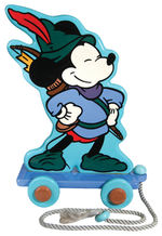 MICKEY MOUSE AS ROBIN HOOD ONE-OF-A-KIND OVERSIZED CERAMIC PULL TOY BY BRENDA WHITE AND JESSE RHODES