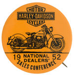 “HARLEY-DAVIDSON MOTORCYCLES” OUTSTANDING RARITY USED FOR 1952 CONFERENCE.