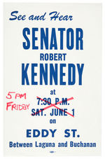 RFK 1968 CALIFORNIA APPEARANCE SMALL POSTERS AND CALIFORNIA STATIONERY.