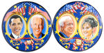 OBAMA AND McCAIN MATCHING LIMITED EDITION 6” JUGATE BUTTONS BY WENDY LOVE.