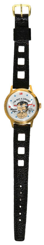 “I’M NOT A CROOK” NIXON CHARACTER WATCH WITH SHIFTY EYES.