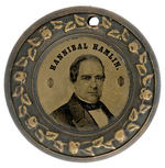 “ABRAHAM LINCOLN 1860” FERROTYPE IN MEDIUM-SIZED DOUGHNUT FRAME.
