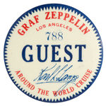 “GUEST” BUTTON FOR GRAF ZEPPELIN “AROUND THE WORLD CRUISE” LOS ANGELES ARRIVAL.