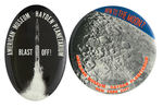PAIR OF SCARCE SPACE EXPLORATION BUTTONS FROM THE 1960s.