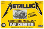 METALLICA 1986 FRENCH CONCERT POSTER.