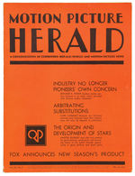 “MOTION PICTURE HERALD” WITH GREAT FOX CONTENT.
