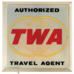 "TWA AUTHORIZED TRAVEL AGENT" ADVERTISING LIGHTED DISPLAY .