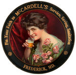 "THE ALDINGER HOTEL/McCARDELL'S" TIP TRAY PAIR W/PRETTY WOMEN.