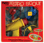 “ASTROSCOUT” BOXED FLYING SAUCERS/LAUNCHER GUN SET.