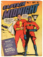“CAPTAIN MIDNIGHT” FIRST ISSUE COMIC BOOK WITH CAPTAIN MARVEL COVER.