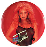 TRACI LORDS “DEEP INSIDE TRACI” ADULT VIDEO PROMO BUTTON.