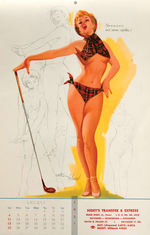 TED WITHERS 1957 “ARTIST’S SKETCH PAD” PIN-UP CALENDAR WITH ENVELOPE.