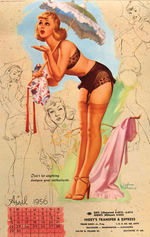 WITHERS 1956 “ARTIST’S SKETCH PAD” PIN-UP CALENDAR WITH ENVELOPE.