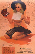 WITHERS 1956 “ARTIST’S SKETCH PAD” PIN-UP CALENDAR WITH ENVELOPE.