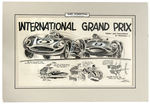 KARL HUBENTHAL “INTERNATIONAL GRAND PRIX” RACING ORIGINAL CARTOON ART.