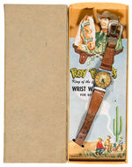 “DALE EVANS WRIST WATCH” BOXED WITH TOOLED LEATHER BAND.