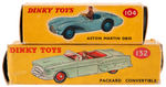 "DINKY ASTON MARTIN DB3S/PACKARD CONVERTIBLE" BOXED DIE-CAST PAIR.