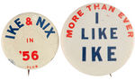 PAIR OF SCARCE EISENHOWER NAME BUTTONS.