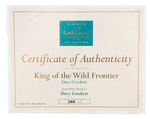 WDCC "KING OF THE WILD FRONTIER - DAVY CROCKETT" 50th ANNIVERSARY STATUE & FESS PARKER SIGNED CARD.