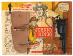 “JOHNNY RINGO GUN AND HOLSTER” LANYARD PULL ACTION WITH ORIGINAL DISPLAY CARD.