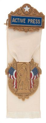 THREE CONVENTION BADGES FROM THE 1944 ROOSEVELT NOMINATING CONVENTION.