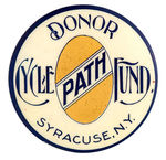 RARE “DONOR” BUTTON TO CREATE A BICYCLE PATH IN SYRACUSE, NY CIRCA 1896.