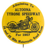 RARE BUTTON FOR 1957 MOTORCYCLE “ROAD RACES.”