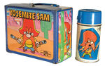 "BUGS BUNNY - YOSEMITE SAM" VINYL LUNCH BOX WITH THERMOS.