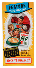 1947 SUPERMAN "KELLOGGS PEP" CEREAL PROMO BLOTTER.