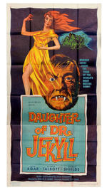 "DAUGHTER OF DR. JEKYLL" 3-SHEET MOVIE POSTER.