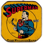 1940S SUPERMAN SCRAPBOOK & DIME REGISTER BANK.