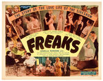 "FREAKS" 1949 RE-RELEASE HIGH GRADE SET OF EIGHT LOBBY CARDS WITH ENVELOPE.