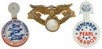 "REMEMBER PEARL HARBOR" TWO TABS AND BRASS REBUS PIN.