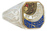 RARE RING WITH ELABORATE ENAMEL DESIGN FOR "CENTURY OF PROGRESS CHICAGO 1934."