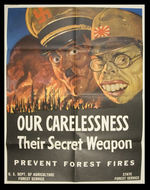 WWII CARELESS TALK/CARELESSNESS POSTERS WITH HITLER/TOJO.