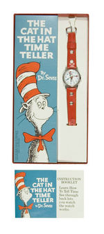 "THE CAT IN THE HAT TIME TELLER BY DR. SEUSS" BOXED WRIST WATCH WITH BOOK.