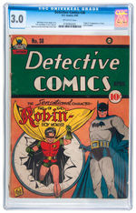 DETECTIVE COMICS #38 APRIL 1940 CGC 3.0 OFF-WHITE PAGES FIRST ROBIN APPEARANCE.