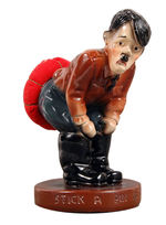 "STICK A PIN IN THE AXIS" LARGE HITLER FIGURAL PIN CUSHION.
